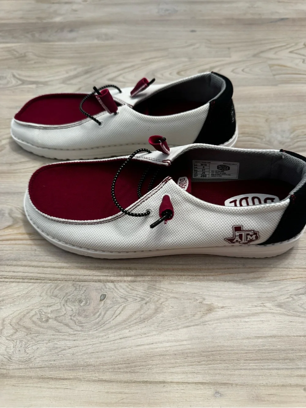 Hey Dude Texas A&M Women’s Shoes in Red and White